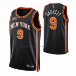 Maglia New York Knicks Rj Barrett #9 Citta 2021-22 Nero