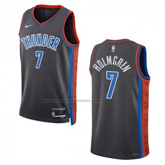 Maglia Oklahoma City Thunder Chet Holmgren #7 Citta 2022-23 Grigio