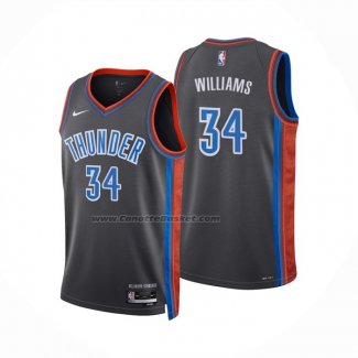 Maglia Oklahoma City Thunder Kenrich Williams #34 Citta 2022-23 Grigio