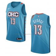 Maglia Oklahoma City Thunder Paul George #13 Citta 2018-19 Blu