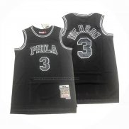 Maglia Philadelphia 76ers Allen Iverson No 3 Mitchell & Ness 1997-98 Nero1