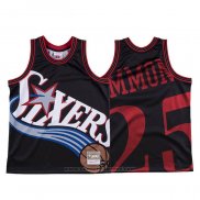 Maglia Philadelphia 76ers Ben Simmons #25 Mitchell & Ness Big Face Nero