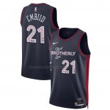 Maglia Philadelphia 76ers Joel Embiid #21 Citta 2023-24 Blu