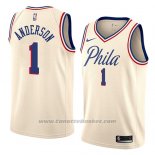 Maglia Philadelphia 76ers Justin Anderson #1 Citta 2018 Crema