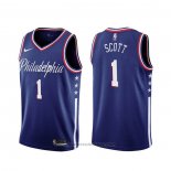 Maglia Philadelphia 76ers Mike Scott #1 Citta 2019-20 Blu