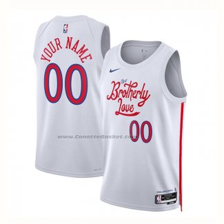 Maglia Philadelphia 76ers Personalizzate Citta 2022-23 Bianco