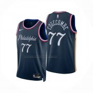 Maglia Philadelphia 76ers V.j. Edgecombe No 77 Citta 2025-26 Blu