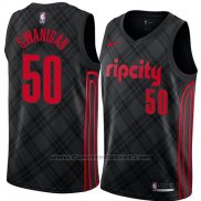 Maglia Portland Trail Blazers Caleb Swanigan #50 Citta 2018 Nero