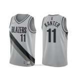 Maglia Portland Trail Blazers Enes Kanter #11 Earned 2020-21 Grigio