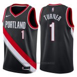 Maglia Portland Trail Blazers Evan Turner #1 Icon 2017-18 Nero