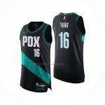 Maglia Portland Trail Blazers Hansen Yang No 16 Citta Authentic 2025-26 Nero