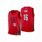 Maglia Portland Trail Blazers Hansen Yang No 16 Statement 2024-25 Rosso