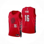Maglia Portland Trail Blazers Hansen Yang No 16 Statement 2024-25 Rosso