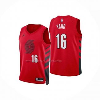 Maglia Portland Trail Blazers Hansen Yang No 16 Statement 2024-25 Rosso