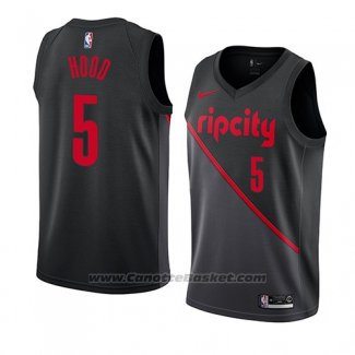 Maglia Portland Trail Blazers Rodney Hood #5 Citta 2019 Nero