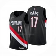 Maglia Portland Trail Blazers Shaedon Sharpe No 17 Icon 2025-26 Nero