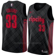 Maglia Portland Trail Blazers Zach Collins #33 Citta 2018 Nero