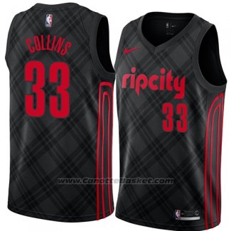 Maglia Portland Trail Blazers Zach Collins #33 Citta 2018 Nero