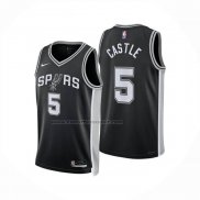 Maglia San Antonio Spurs Stephon Castle No 5 Icon 2024-25 Nero