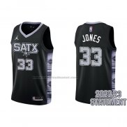 Maglia San Antonio Spurs Tre Jones #33 Statement 2022-23 Nero