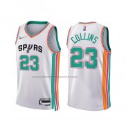 Maglia San Antonio Spurs Zach Collins NO 23 Citta 2021-22 Bianco