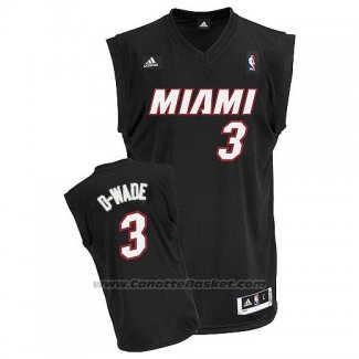 Maglia Soprannome Miami Heat D-Wade #3 Nero