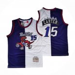 Maglia Toronto Raptors Vince Carter NO 15 Split Edition Verde Bianco