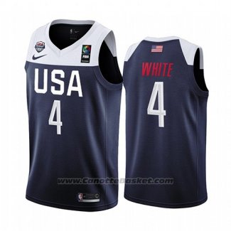 Maglia Usa Derrick Bianco #4 2019 FIBA Basketball World Cup Blu