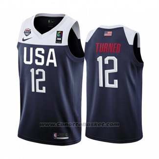 Maglia Usa Myles Turner #12 2019 FIBA Basketball World Cup Blu