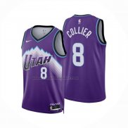 Maglia Utah Jazz Isaiah Collier No 8 Icon 2025-26 Viola