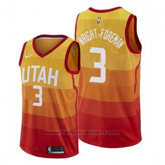 Maglia Utah Jazz Justin Wright Foreman #3 Citta 2019-20 Arancione