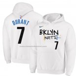 Felpa con Cappuccio Brooklyn Nets Kevin Durant Citta 2022-23 Bianco