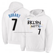 Felpa con Cappuccio Brooklyn Nets Kevin Durant Citta 2022-23 Bianco