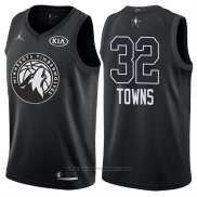 Maglia All Star 2018 Minnesota Timberwolves Karl-anthony Towns #32 Nero