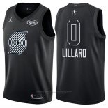 Maglia All Star 2018 Portland Trail Blazers Damian Lillard #0 Nero