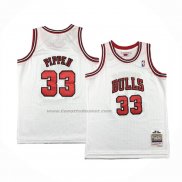 Maglia Bambino Chicago Bulls Scottie Pippen #33 Mitchell & Ness 1997-98 Bianco