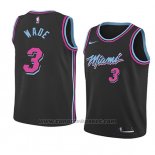 Maglia Bambino Miami Heat Dwyane Wade #3 Citta 2018-19 Nero