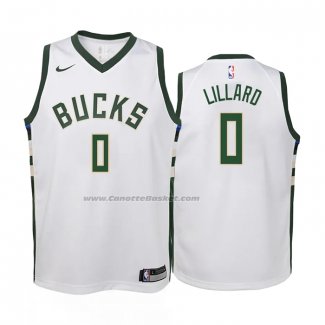 Maglia Bambino Milwaukee Bucks Damian Lillard #0 Association 2022-23 Bianco