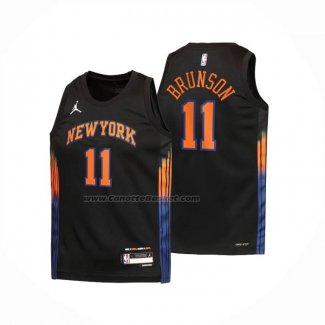 Maglia Bambino New York Knicks Jalen Brunson No 11 Statement 2025-26 Nero