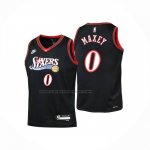 Maglia Bambino Philadelphia 76ers Tyrese Maxey No 0 Classia 2025-26 Nero