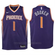 Maglia Bambino Phoenix Suns Devin Booker #1 2017-18 Viola