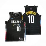 Maglia Brooklyn Nets Ben Simmons #10 Citta 2020-21 Nero