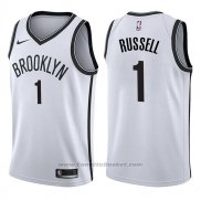 Maglia Brooklyn Nets D'angelo Russell #1 Association 2017-18 Bianco