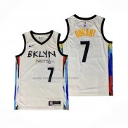 Maglia Brooklyn Nets Kevin Durant NO 7 Citta 2020-21 Bianco