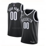 Maglia Brooklyn Nets Personalizzate Icon 2020-21 Nero