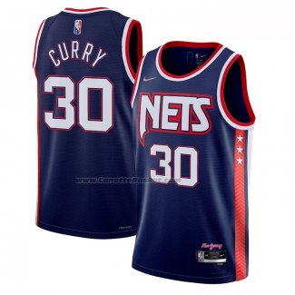 Maglia Brooklyn Nets Seth Curry #30 Citta 2021-22 Blu