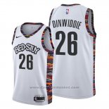 Maglia Brooklyn Nets Spencer Dinwiddie #26 Citta Edition Bianco