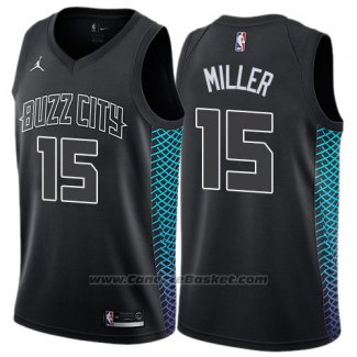 Maglia Charlotte Hornets Miller #15 Citta 2017-18 Nero