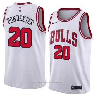 Maglia Chicago Bulls Quincy Pondexter #20 Association 2018 Bianco