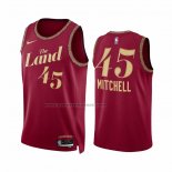 Maglia Cleveland Cavaliers Donovan Mitchell #45 Citta 2023-24 Rosso
